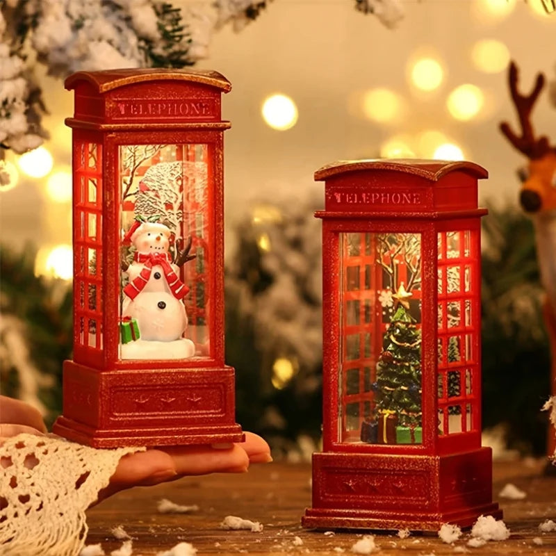 Phone Booth Sculpture | LED-Lit Miniature & Tabletop Accent