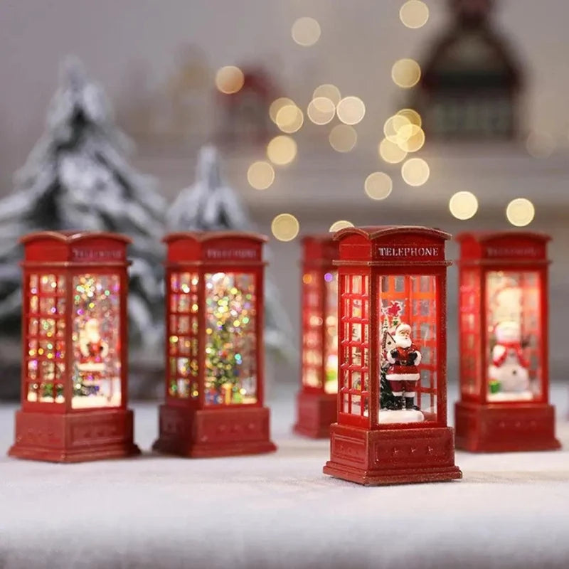 Phone Booth Sculpture | LED-Lit Miniature & Tabletop Accent
