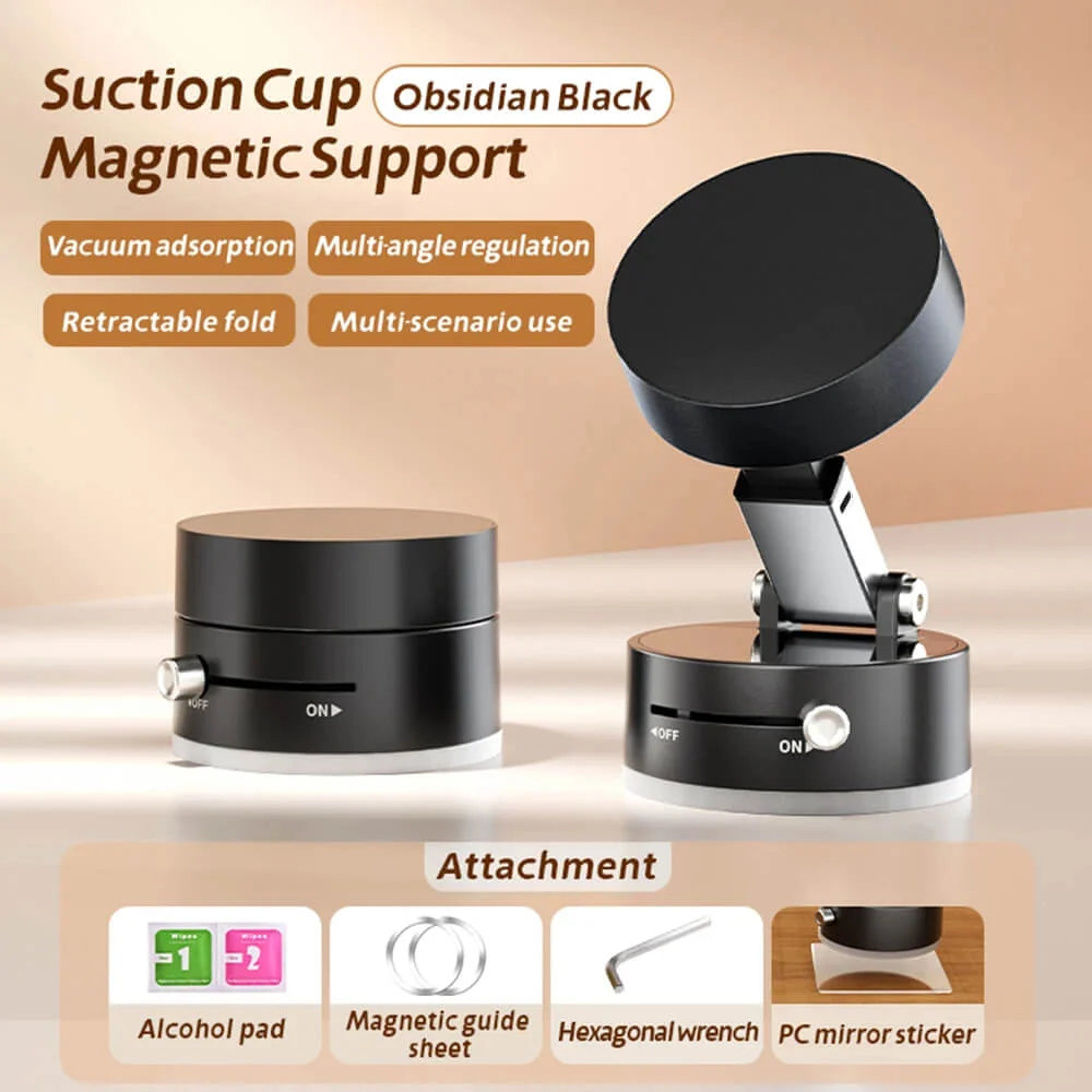 Phone Holder | Double-Sided Vacuum & N52 Magnets | Foldable