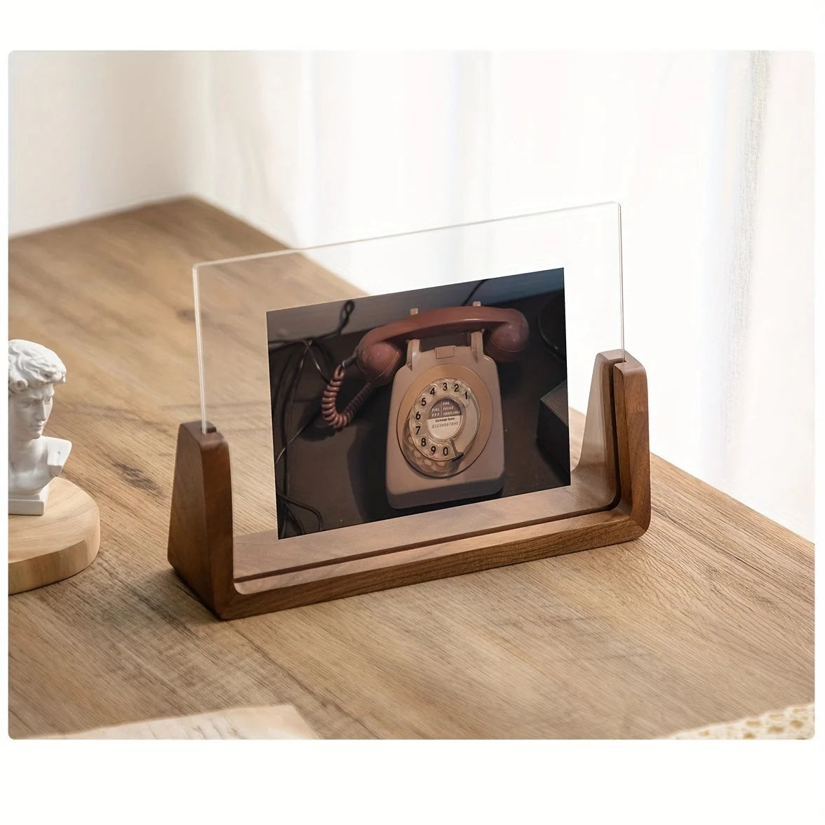 Photo Frame | Acrylic & Solid Wood U-Shaped Base | 6-Inch