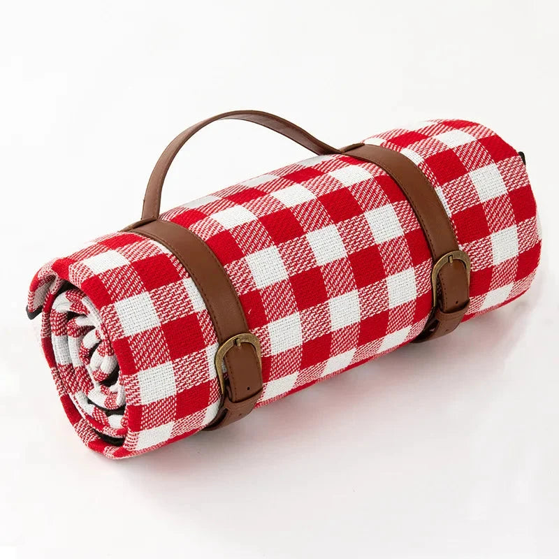 Picnic Blanket | Waterproof & Foam-Padded | Foldable With PU Leather Strap