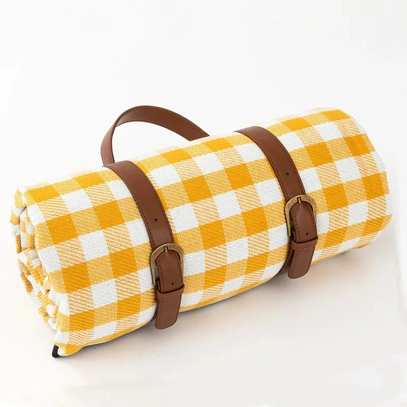 Picnic Blanket | Waterproof & Foam-Padded | Foldable With PU Leather Strap