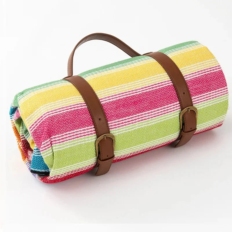 Picnic Blanket | Waterproof & Foam-Padded | Foldable With PU Leather Strap