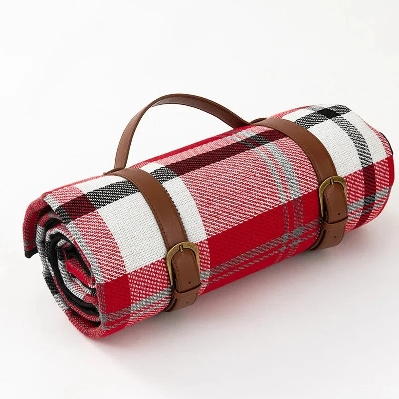 Picnic Blanket | Waterproof & Foam-Padded | Foldable With PU Leather Strap