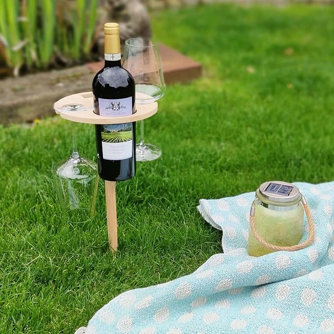 Picnic Table | Foldable Birch Wood & Integrated Wine Holder