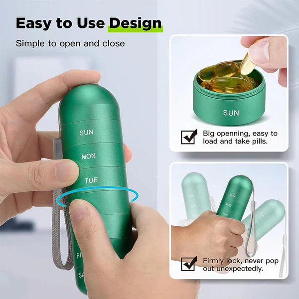 Pill Organizer | Modular Aluminum & Waterproof Seal | 7-Day