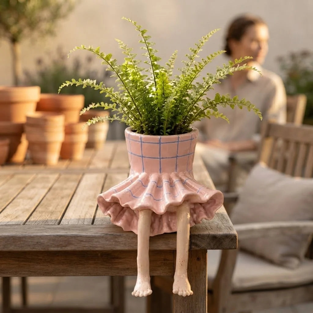 Plant Pot | Edge-Sitting & Hand-Painted | Ø 5 cm Opening