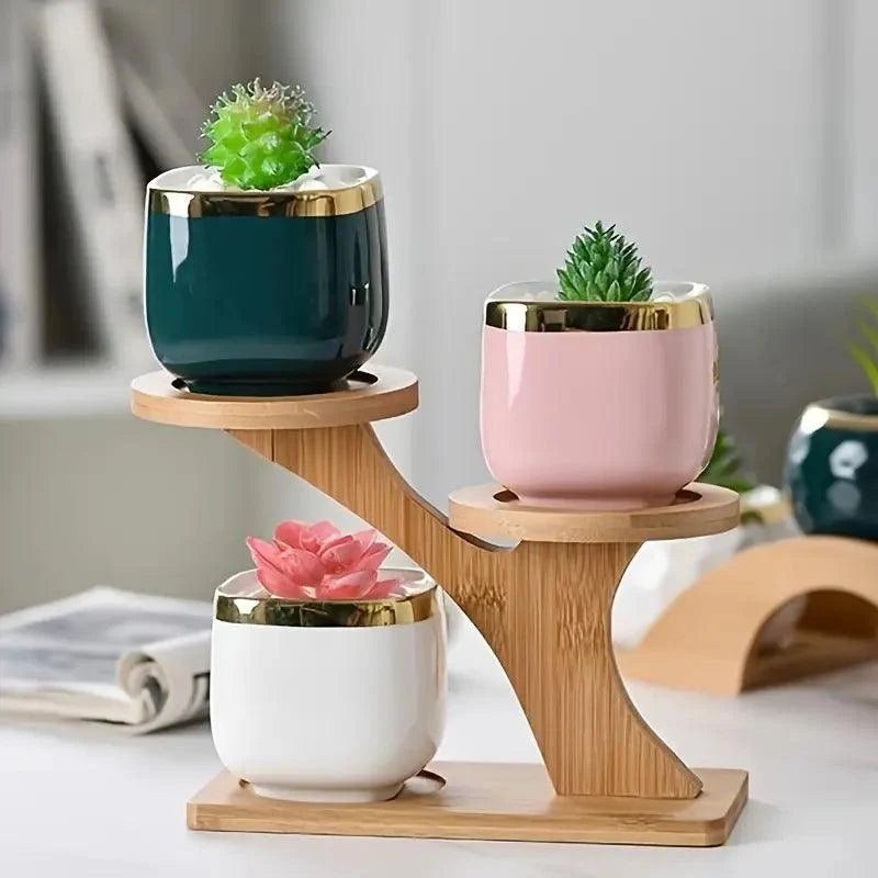 Plant Stand | Double-Level Bamboo & Portable | Indoor & Outdoor