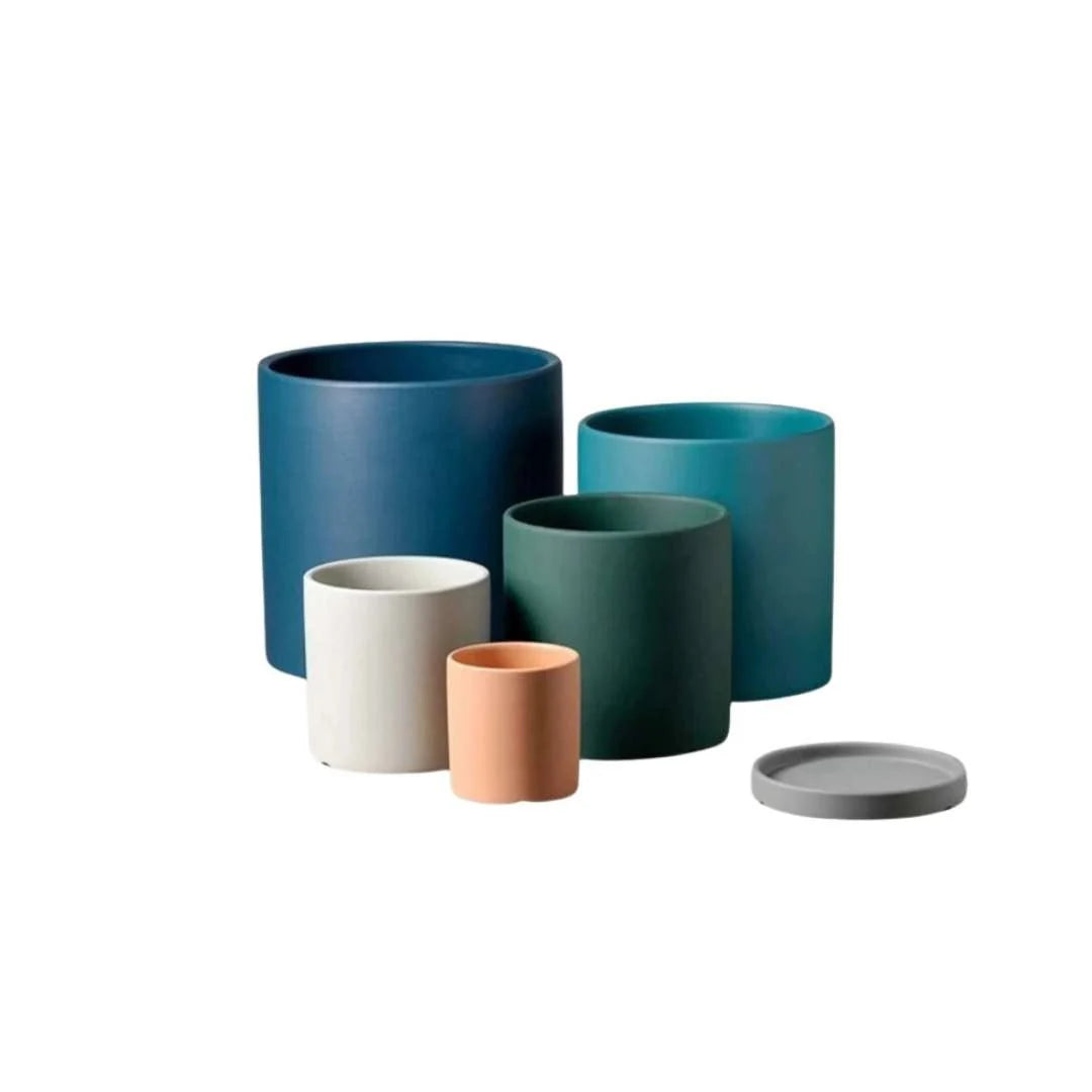 Planter | Matte Glazed Ceramic With Drainage Hole & Saucer | Sizes S–L