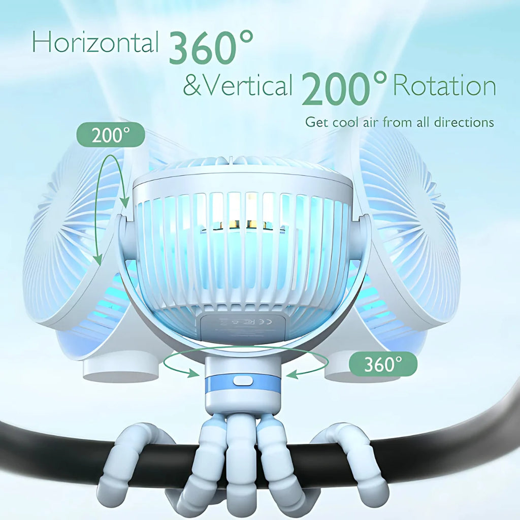 Portable Fan | 20-Hour USB-C & Ultra-Quiet | Rotating Head