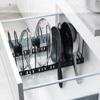 Pot Lid Organizer Rack | Adjustable Iron & Space-Saving | 12–23 in