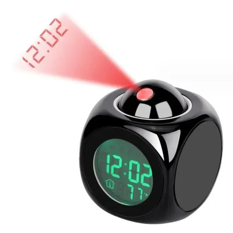 Projection Alarm Clock | Voice & Temperature Display | Battery Operated