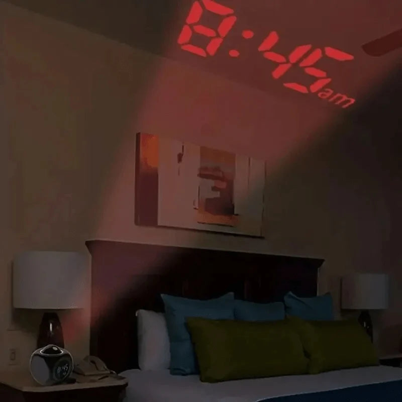 Projection Alarm Clock | Voice & Temperature Display | Battery Operated