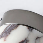 Round Ceiling Light | Marble Body & Glass Shade | 12 cm Diameter