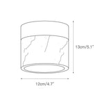 Round Ceiling Light | Marble Body & Glass Shade | 12 cm Diameter