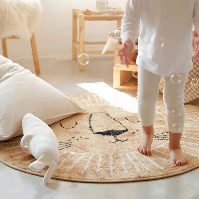 Round Children's Rug | Soft Polyester & Microfiber | 80/100/120 cm
