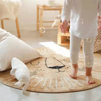 Round Children's Rug | Soft Polyester & Microfiber | 80/100/120 cm
