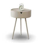 Round Side Table | Metal Frame & Hidden Storage Basket