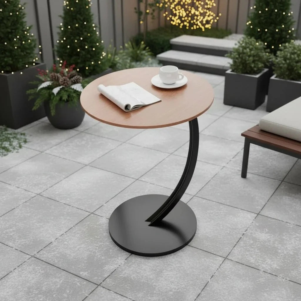 Round Side Table | Reinforced Wood & Steel Frame