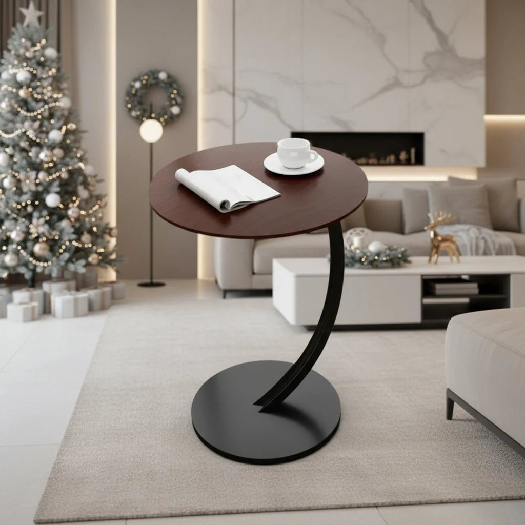 Round Side Table | Reinforced Wood & Steel Frame