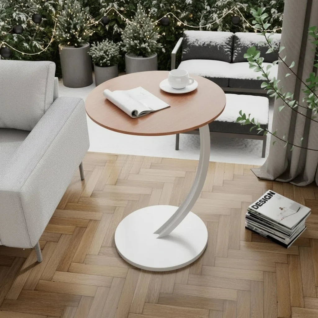 Round Side Table | Reinforced Wood & Steel Frame