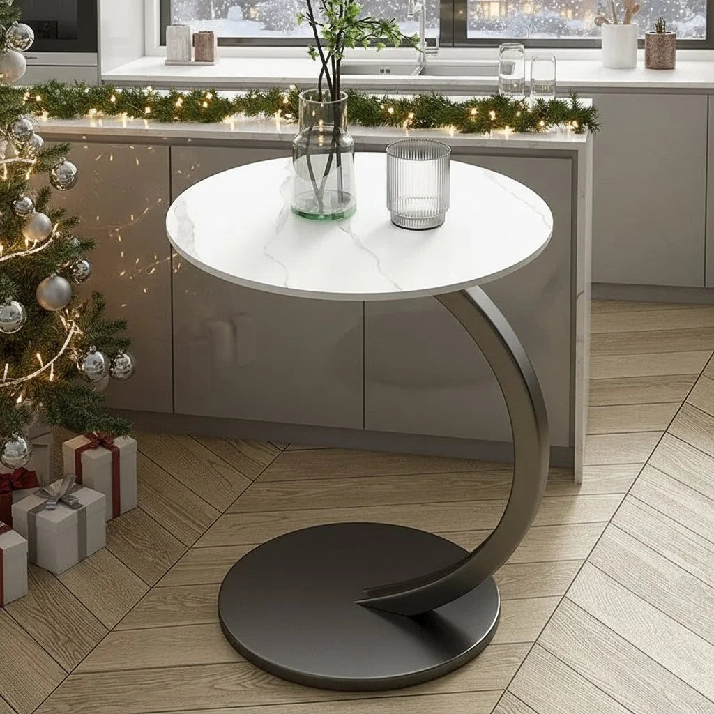 Round Side Table | Reinforced Wood & Steel Frame
