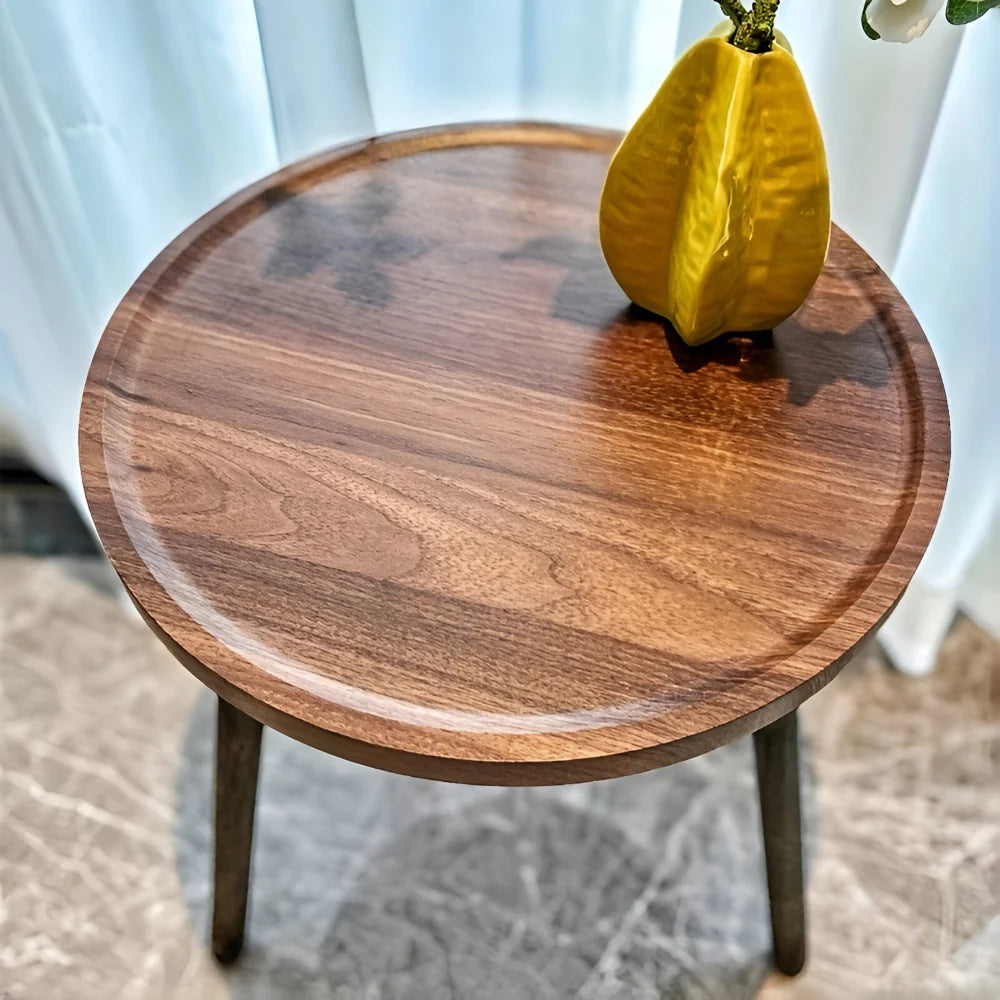 Round Side Table | Solid Wood & Space-Saving | 40 x 48.5 cm