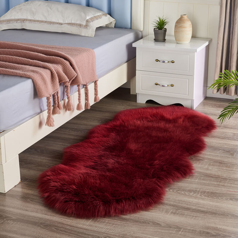 Rug | Faux Sheepskin Plush & Non-Slip Suede Backing
