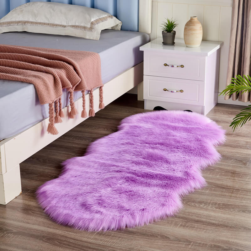 Rug | Faux Sheepskin Plush & Non-Slip Suede Backing