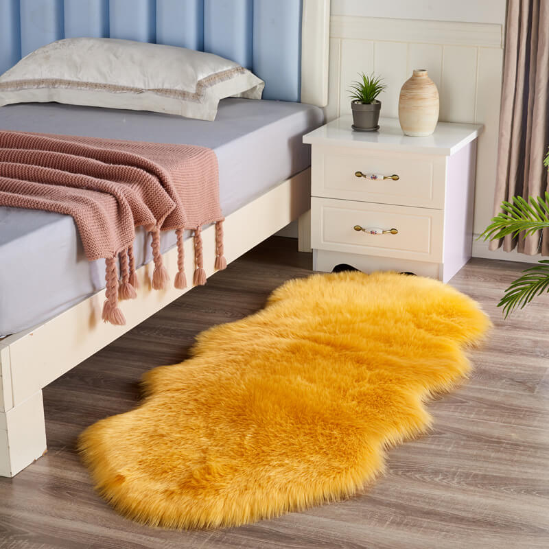 Rug | Faux Sheepskin Plush & Non-Slip Suede Backing