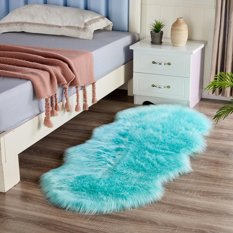 Rug | Faux Sheepskin Plush & Non-Slip Suede Backing