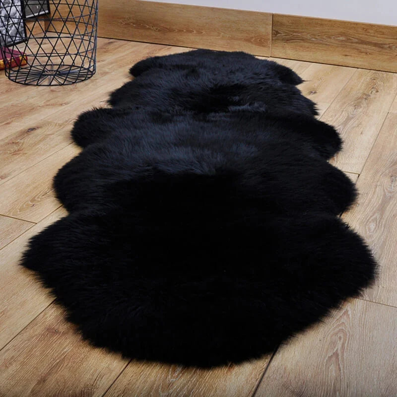 Rug | Faux Sheepskin Plush & Non-Slip Suede Backing