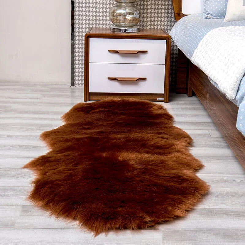 Rug | Faux Sheepskin Plush & Non-Slip Suede Backing