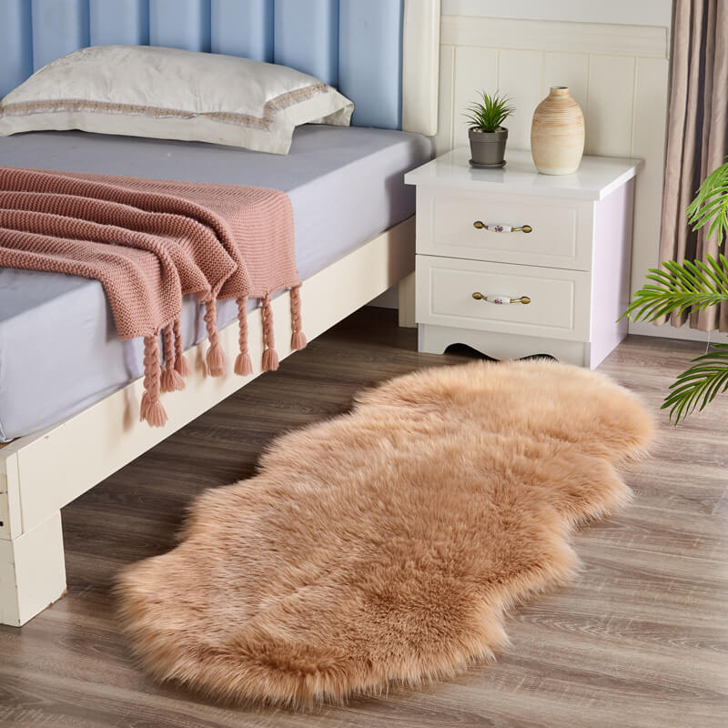 Rug | Faux Sheepskin Plush & Non-Slip Suede Backing