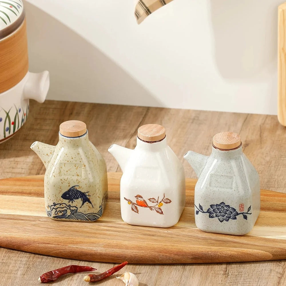 Sauce Dispenser | Hand-Painted Ceramic & Drip-Free Spout