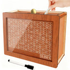 Savings Box | Wooden & Clear-Acrylic Panel | 9 Goal Options