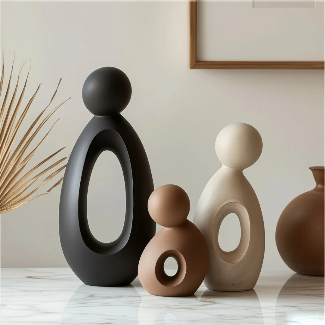 Sculpture Set | Matte Resin & Abstract Neoclassical | 3-Piece Set