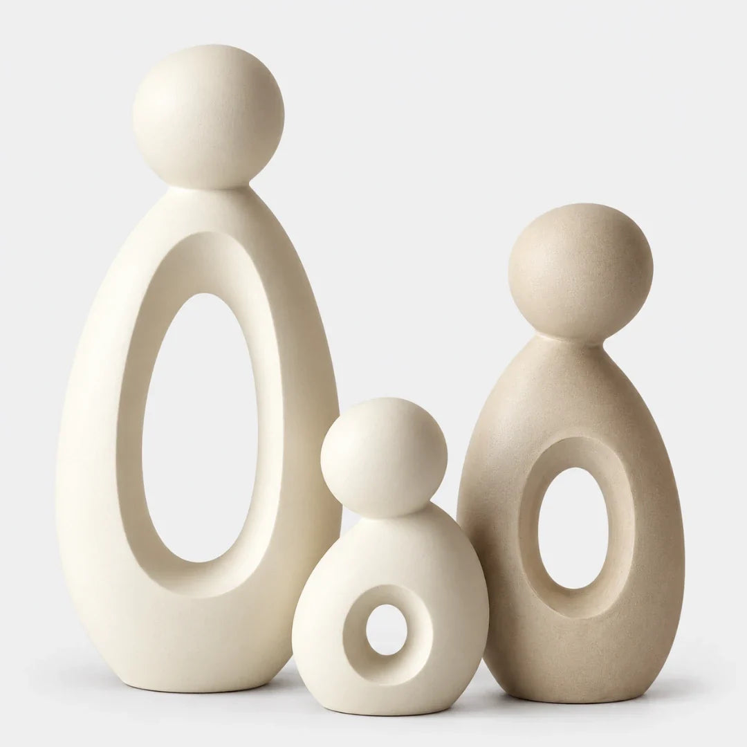 Sculpture Set | Matte Resin & Abstract Neoclassical | 3-Piece Set