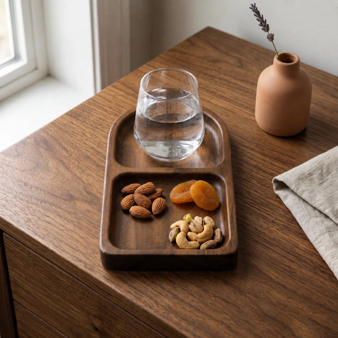 Sectioned Tray | Two-Compartment Solid Acacia | Two Sizes