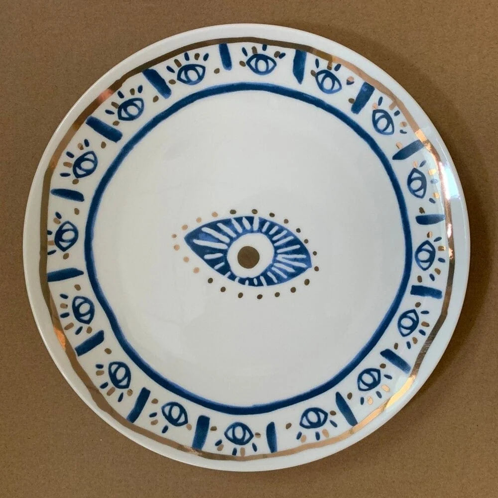 Serving Platter | Hamsa Hand Design & Stoneware | 20.5 cm