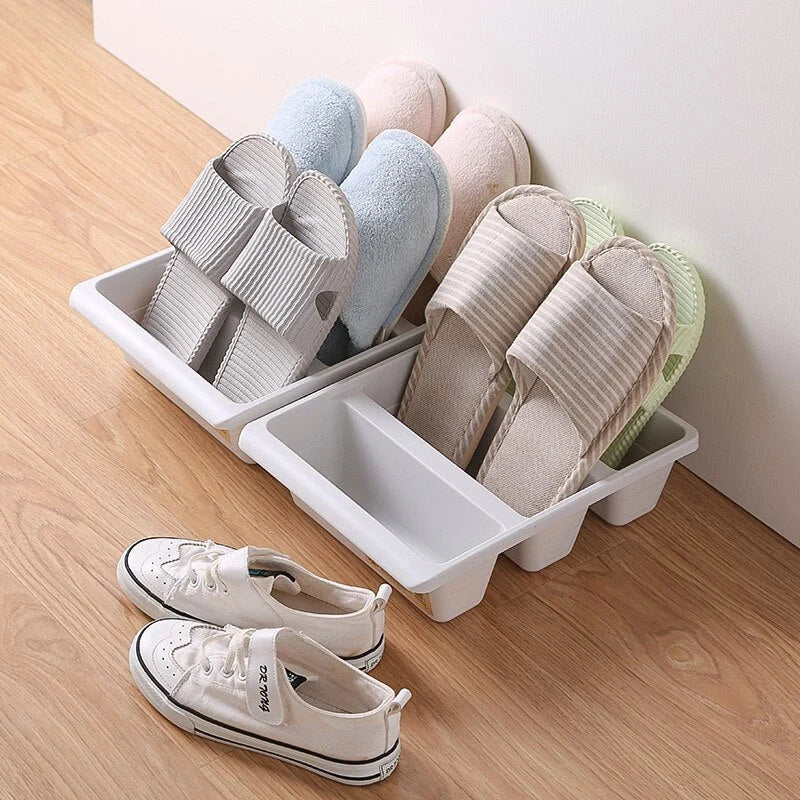 Shoe Organizer | 3-Section Grooved Upright & Space-Saving | 31.5 x 24 x 9 cm