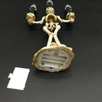 Skeleton Candle Holder | Warm LED Glow & Battery-Operated | 3 Candles