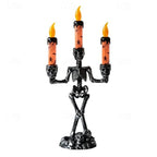 Skeleton Candle Holder | Warm LED Glow & Battery-Operated | 3 Candles