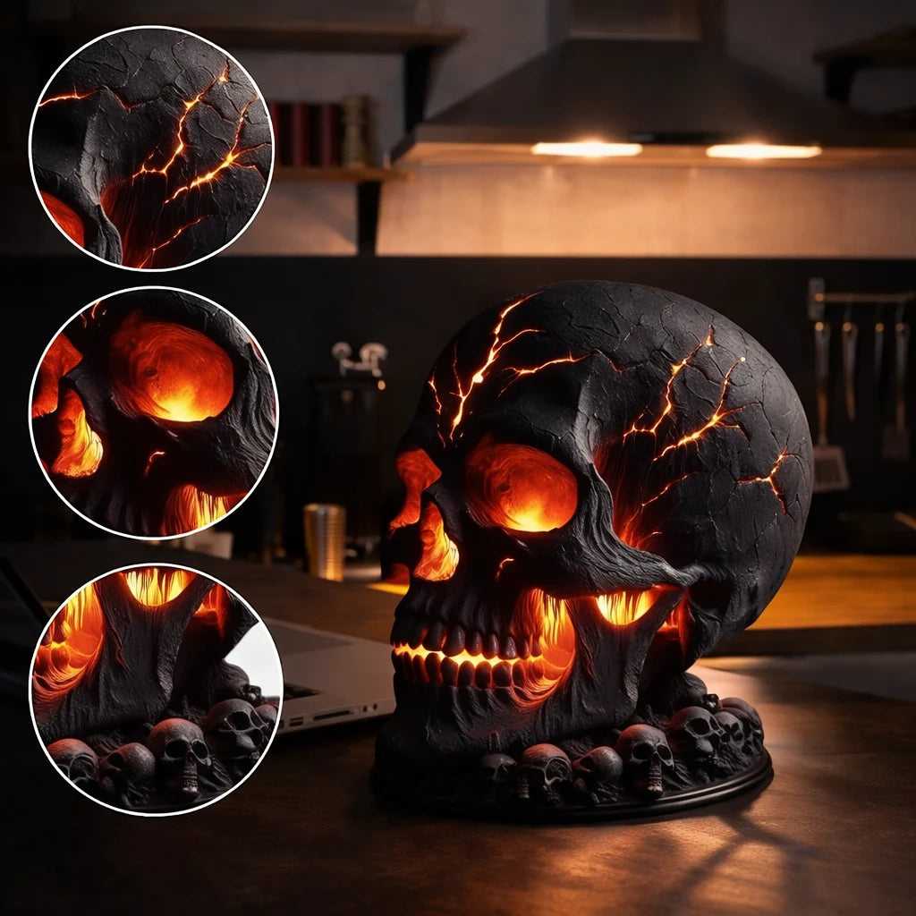 Skull Lamp | Flickering Lava Effect & USB-Powered | 20 cm