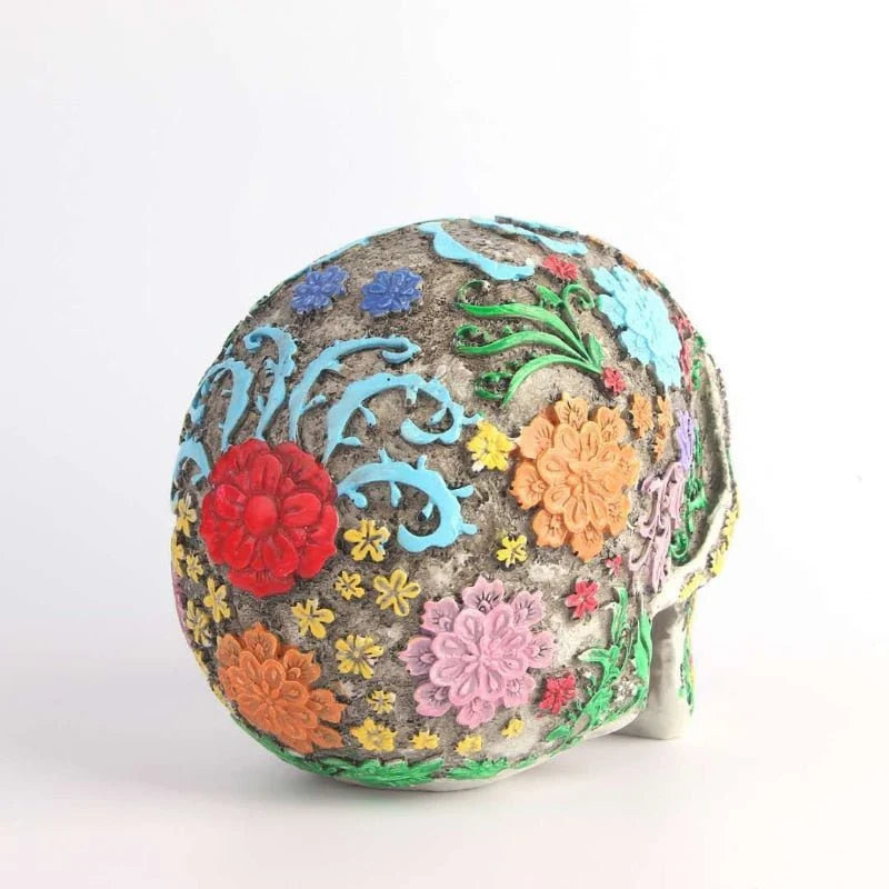 Skull Statue | Vibrant Painted & Durable