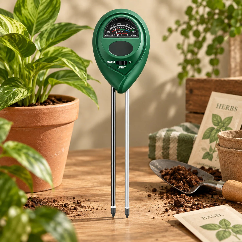 Soil Moisture Meter | 3-In-1 Moisture, Light & pH Tester | Indoor & Outdoor Use