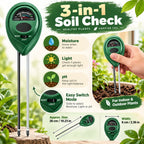 Soil Moisture Meter | 3-In-1 Moisture, Light & pH Tester | Indoor & Outdoor Use