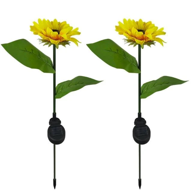 Solar Garden Light | Sunflower Design & Solar-Powered | Set of 2