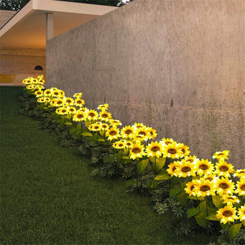 Solar Garden Light | Sunflower Design & Solar-Powered | Set of 2