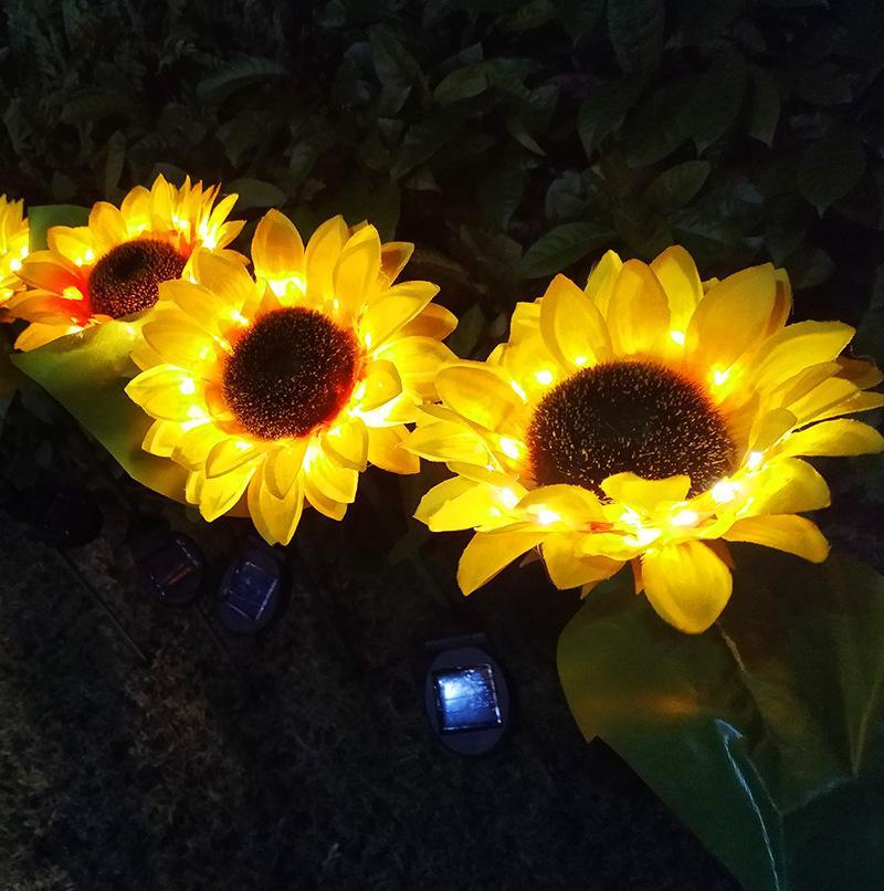 Solar Garden Light | Sunflower Design & Solar-Powered | Set of 2